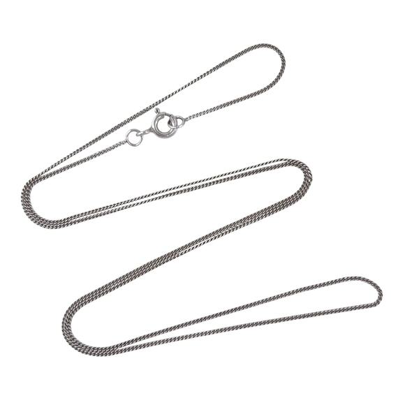 Curb Chain Necklace | Vintage Sterling Silver 925 | 18" - Picture 1 of 3